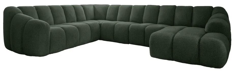 Divano angolare verde scuro (con penisola a sinistra/a U) Shell – Miuform