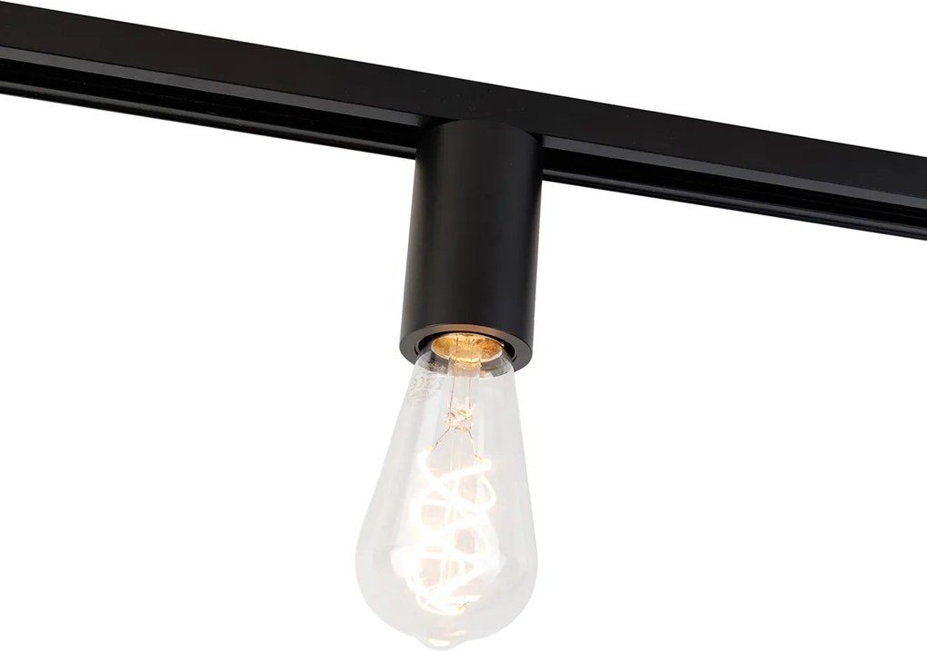 Attacco E27 con sospensione a binario per binario monofase nero - Jeana