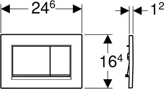 Geberit 115.883.DW.1 - Placca Sigma30 per scarico 24,6x16,4 cm nera