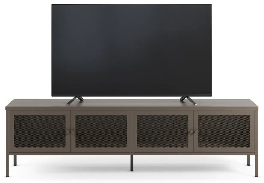 Mobile TV grigio in metallo 160x50x35 cm Fayna – Marckeric