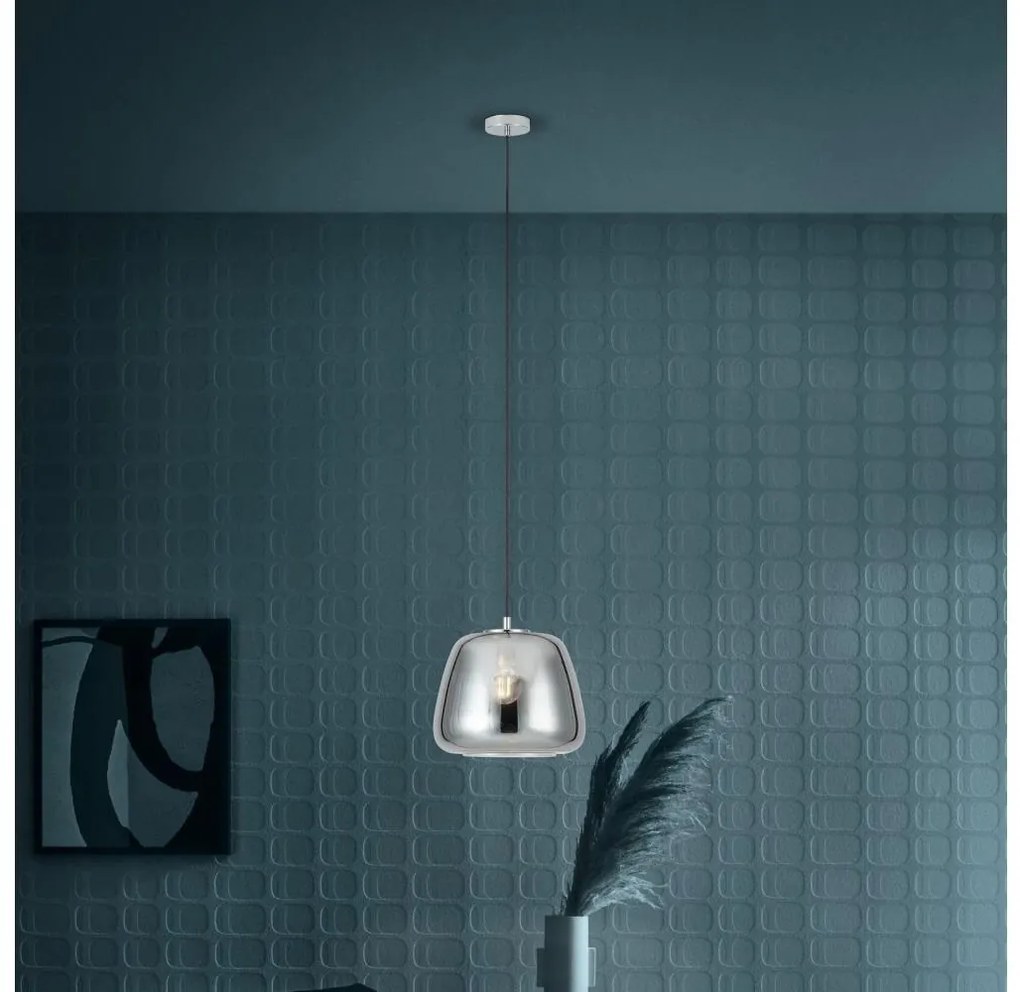 Eglo 39665 - Lampadario a sospensione con filo ALBARINO 1xE27/40W/230V diametro 35 cm fumé