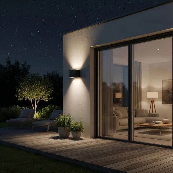 Ideal Lux - Applique a LED da esterno ATOM LED/12W/230V IP54 nero