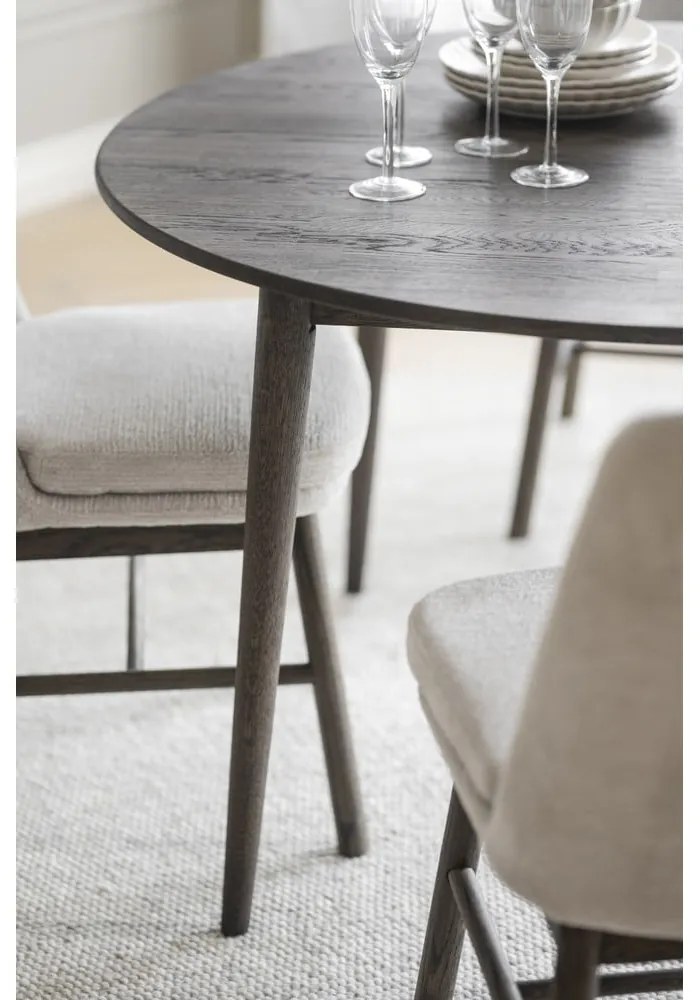 Tavolo da pranzo rotondo pieghevole in rovere marrone scuro ø 120 cm Tyler - Rowico