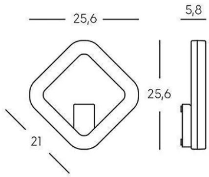 Quasar applique quadra 20w led 3000k bianco