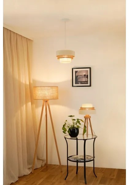Brilagi - Lampada da tavolo DENVER LUNETA 1xE27/15W/230V beige/marrone/color crema