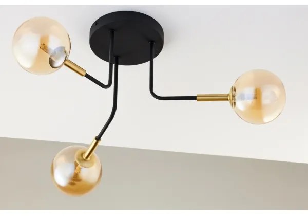 Jupiter 2037 - Lampadario a sospensione con supporto rigido BURANO 3xG9/10W/230V nero/oro/beige