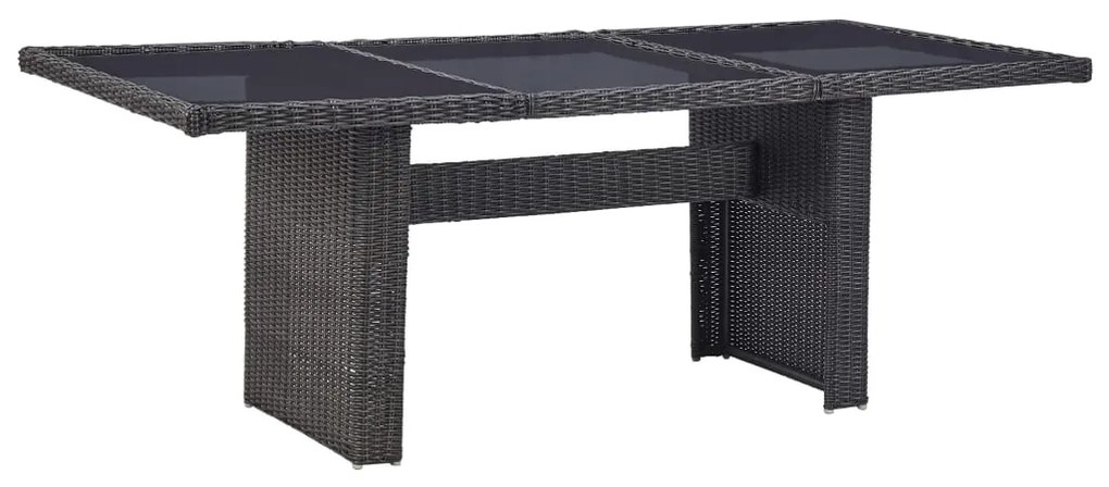 Set da pranzo da giardino 7 pz in polyrattan nero