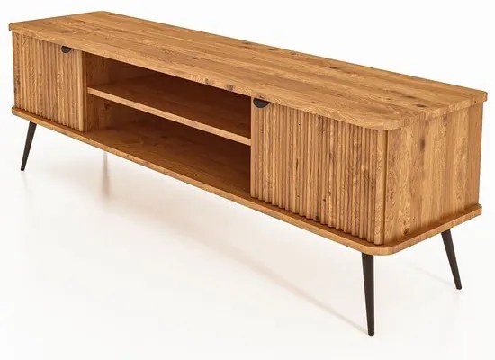 Tavolo TV in legno di quercia di colore naturale 180x57 cm Kula - The Beds