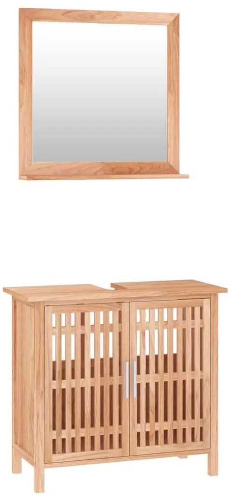 Set mobili da bagno 2pz in legno massello di noce