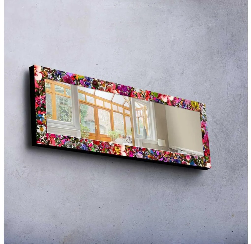 Specchio da parete 120x40 cm pino/fiori