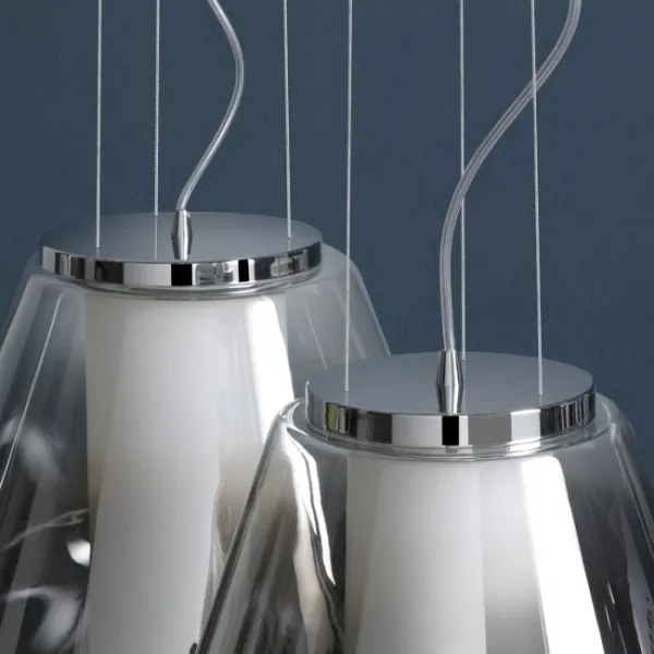 Redo 01-1140 - Lampadario a sospensione con filo FUSION 1xE27/42W/230V diametro 38 cm grigio