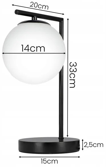 Lampada da tavolo 1xE27/40W/230V nero/bianco