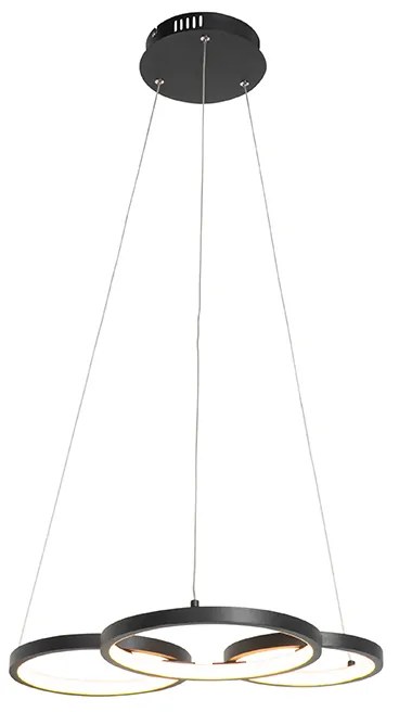 Lampada a sospensione nera con LED a dimmer a 3 livelli 3 luci - Rondas