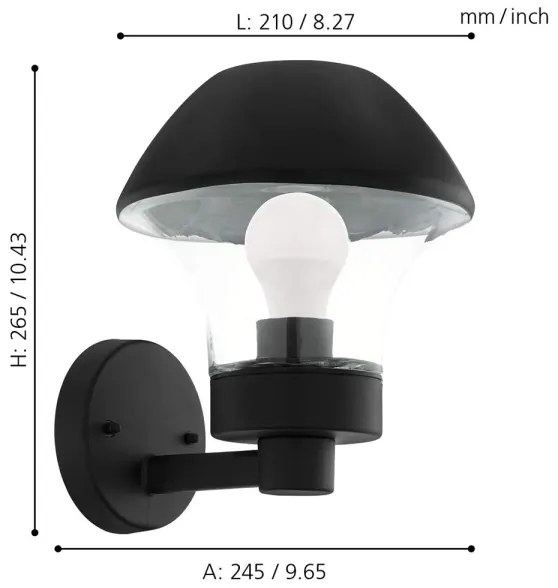Eglo 97446 - Lampada LED da parete VERLUCCA-C 1xE27/9W/230V Bluetooth