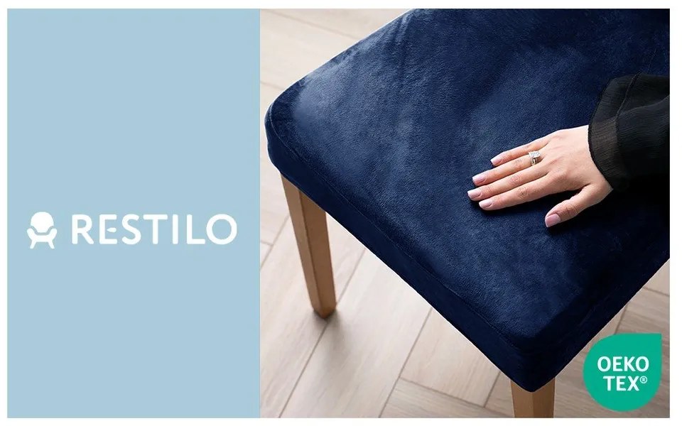 Coprisedia blu con rivestimento elastico per sedie 48 cm Sento – Restilo