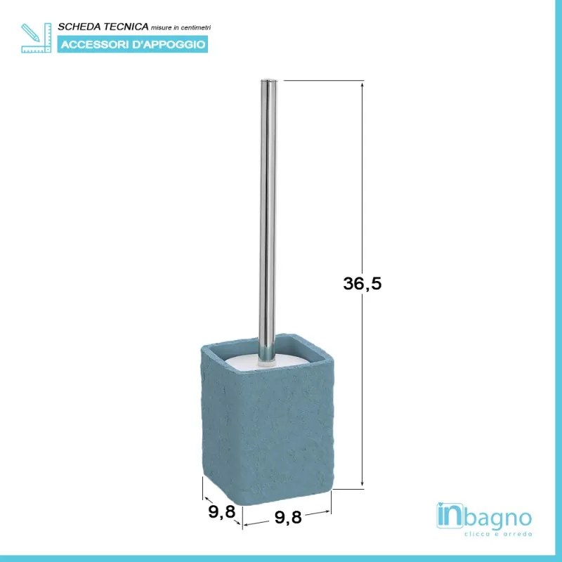 Scopino bagno da appoggio turchese cobalto in resina effetto pietra