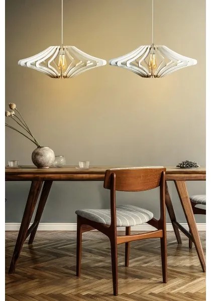 SET 2x Lampadario a sospensione con filo 1xE27/60W/230V bianco diametro 47 cm