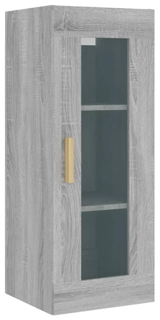 Armadietto pensile a parete grigio sonoma 34,5x34x90 cm