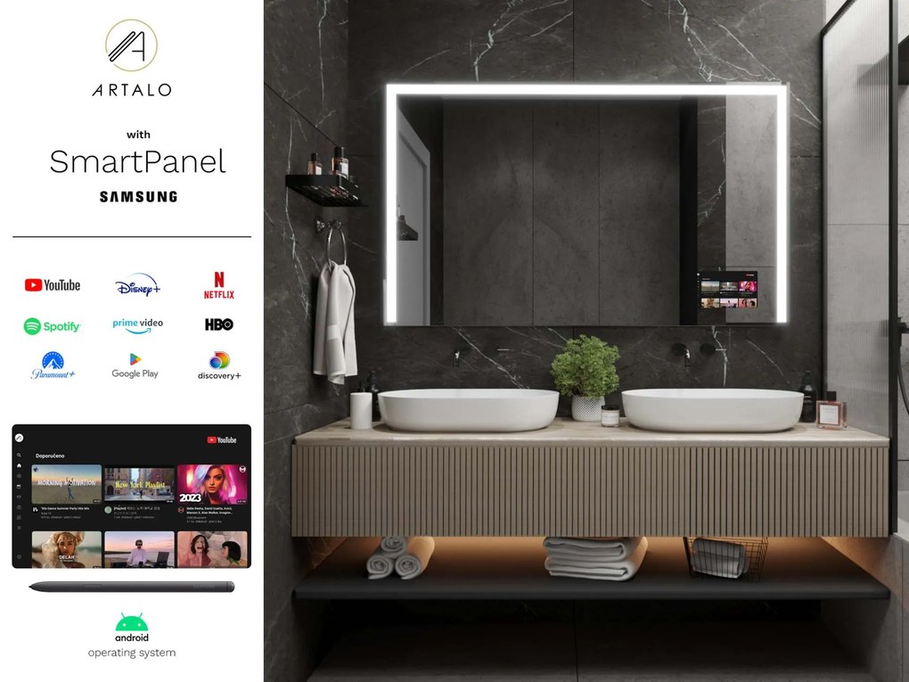 Specchio LED in cornice per bagno M2