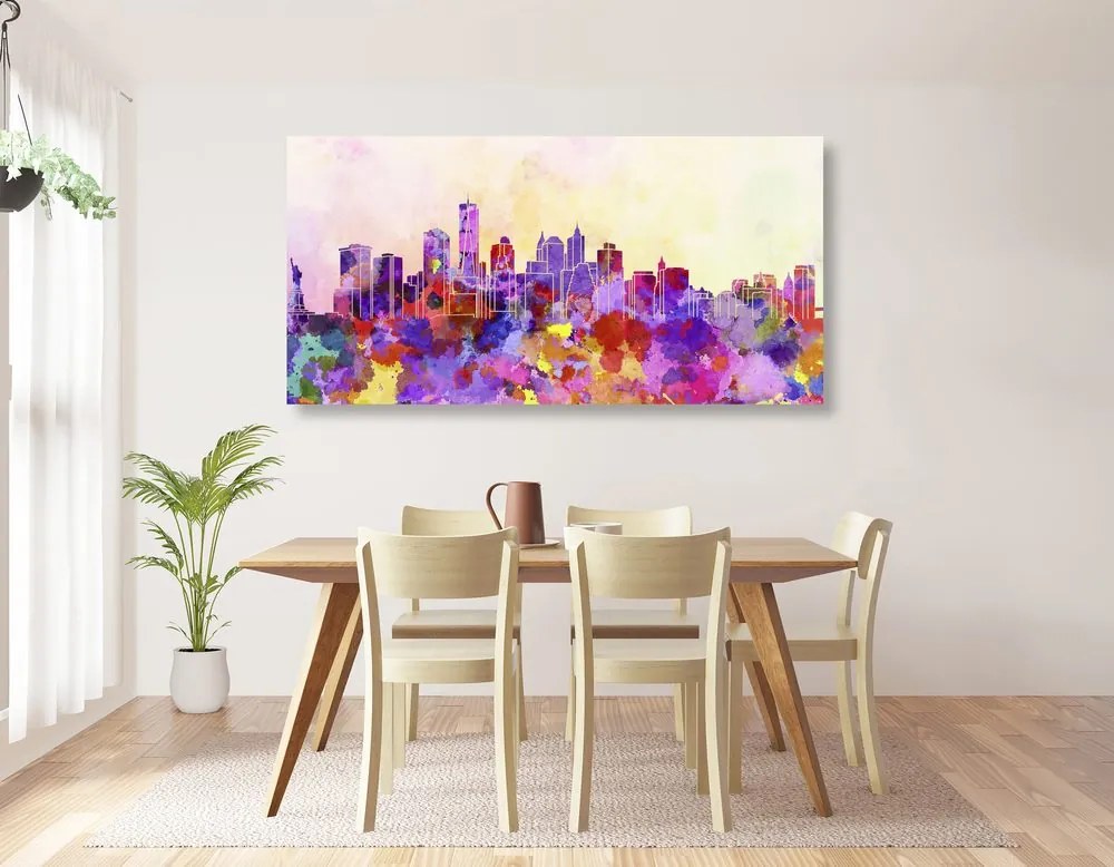 Quadro su tela – New York in versione acquerello