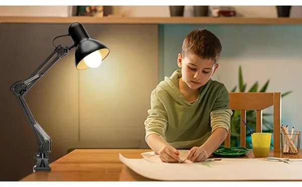 Aigostar - Lampada da tavolo 2in1 1xE27/40W/230V nero