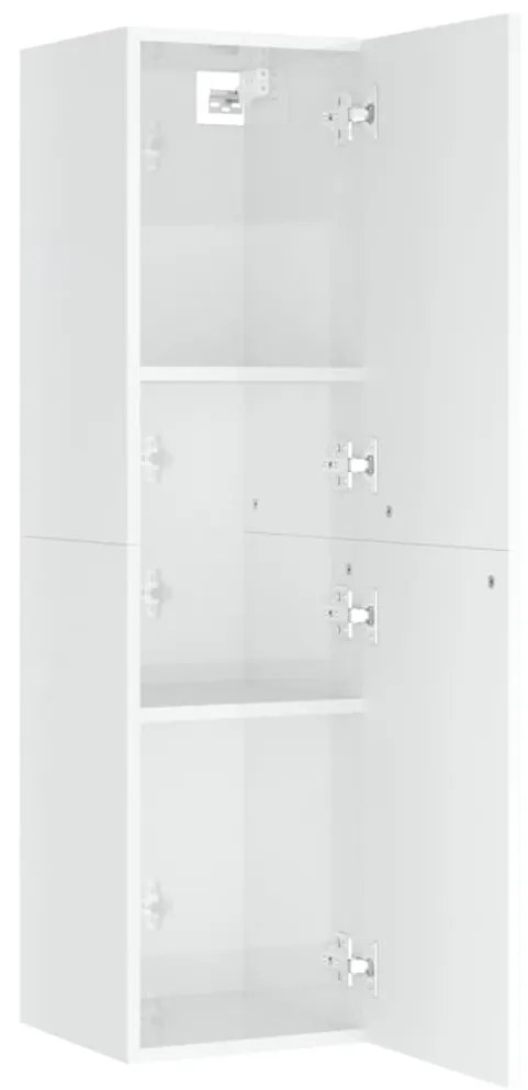 Mobili TV 2pz Bianco Lucido 30,5x30x110 cm Legno Multistrato