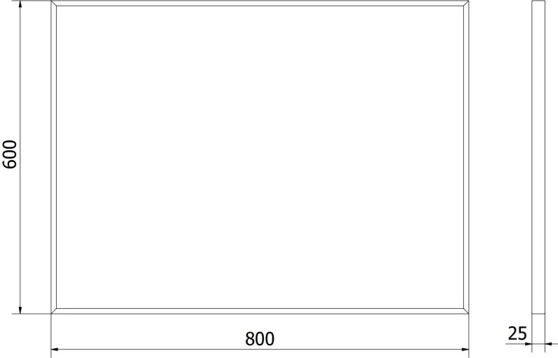 Mexen Loft specchio da bagno rettangolare 80 x 60 cm, cornice dorata - 9852-080-060-000-50