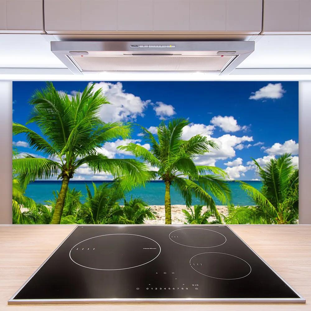 Pannello paraschizzi cucina Paesaggio delle palme del mare 100x50 cm