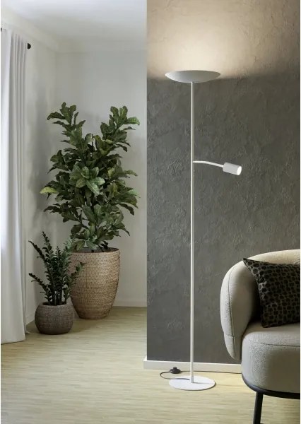 Eglo 901978 - Lampada da terra dimmerabile CONIVARINO LED/26,5W/230V +LED/4W, bianca