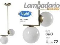 Lampadario moderno sfera oro cm 38 x 18 x 72