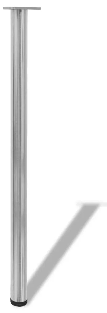Set gambe tavolo 4 pz in nickel spazzolato regolabili 1100 mm