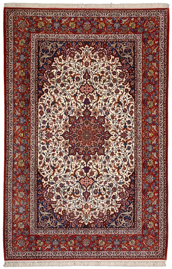 Isfahan Tappeto persiano 200x310 Beige (Iran) Annodato A Mano