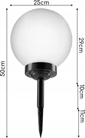 Lampada solare a LED LED/1,2V 6500K 200 mAh Ø 25 cm IP44 bianco/nero