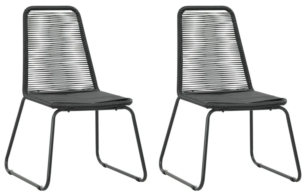 Set da pranzo da giardino 3 pz in rattan pvc nero e marrone
