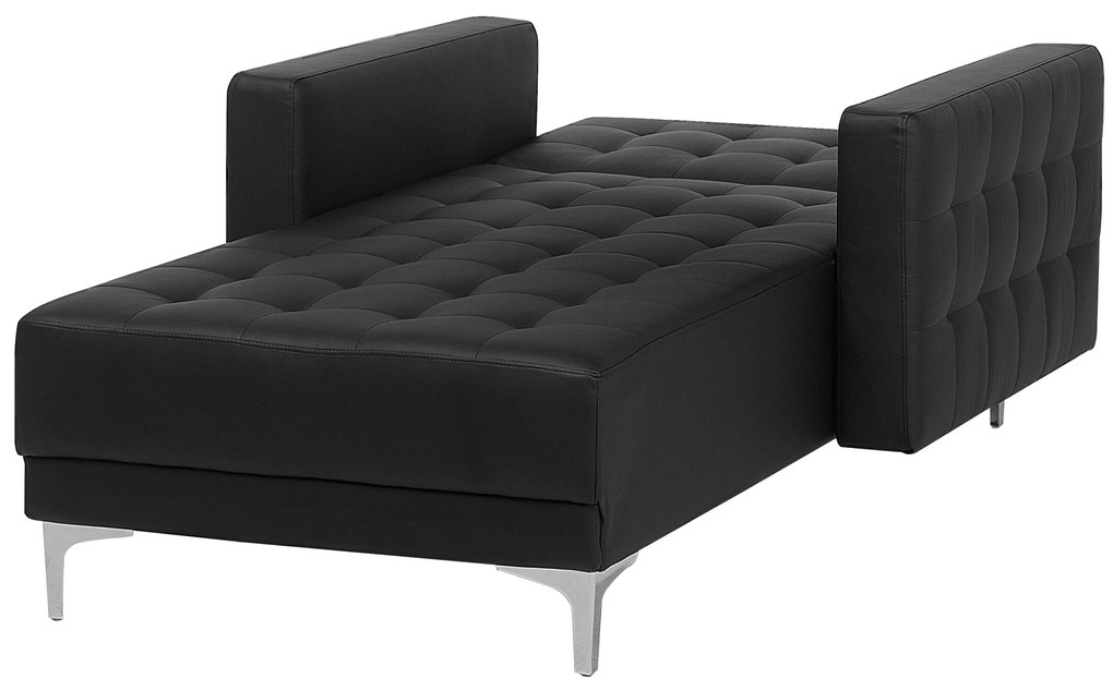 Chaise longue in pelle sintetica nera ABERDEEN Beliani