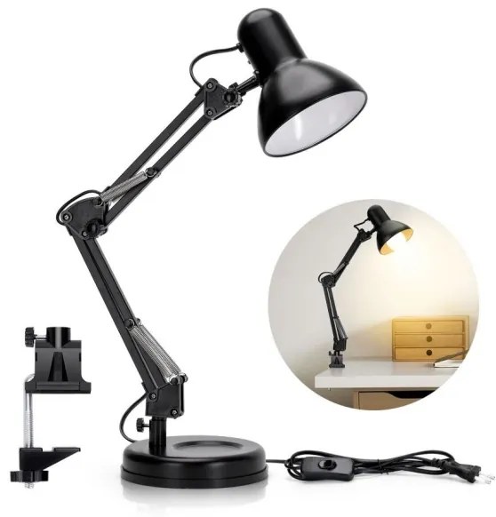 Aigostar - Lampada da tavolo 2in1 1xE27/40W/230V nero