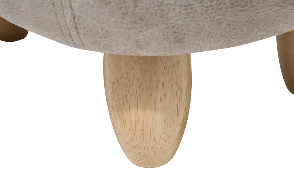 Pouf in tessuto similpelle grigio chiaro HIPPO Beliani