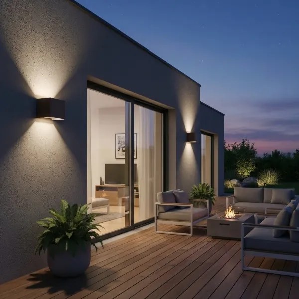 Ideal Lux - Applique a LED da esterno ATOM LED/12W/230V IP54 marrone