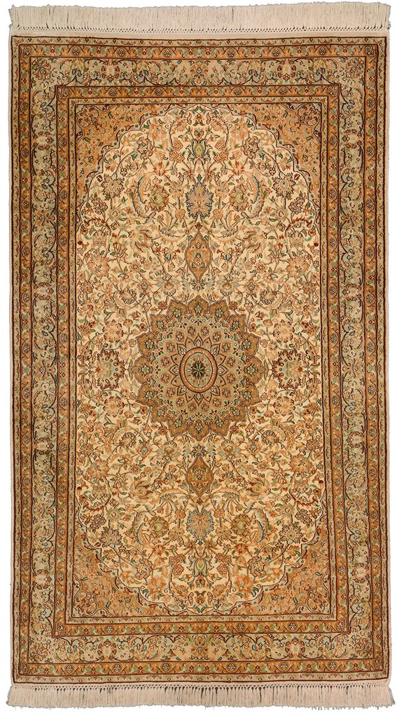 Cashmere Silk Tappeto orientale 150 x 90 Beige (Indian) Annodato A Mano
