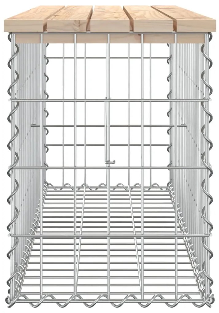 Panca da giardino design gabbione 103x31,5x42 cm massello pino