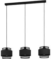 Lampadario Industrial Bazely 3 Luci Acciaio Nero