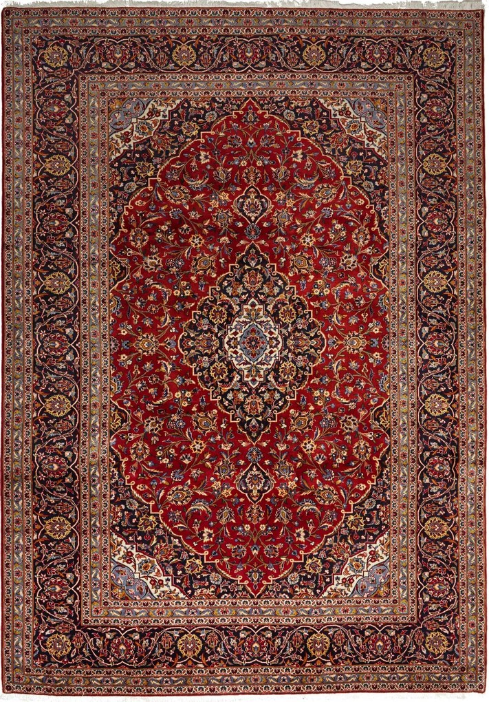 Kashan Tappeto 250 x 350 Beige (Iran) Annodato A Mano