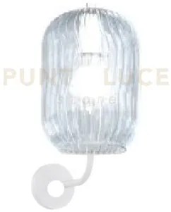 Applique bianco 1 luce vetro blu 1181bi-at-bl