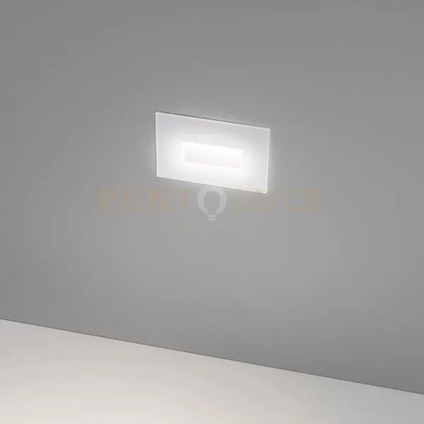 Ges2050- segnapassi in alluminio e vetro bianco ip66 led 3000-4000-...