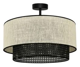 Duolla - Lampadario a plafone RATTAN YUTE 1xE27/15W/230V diametro 45 cm color crema/nero