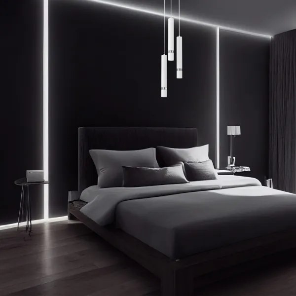 Lampadario a sospensione con filo JOKER 3xGU10/8W/230V bianco/cromo lucido