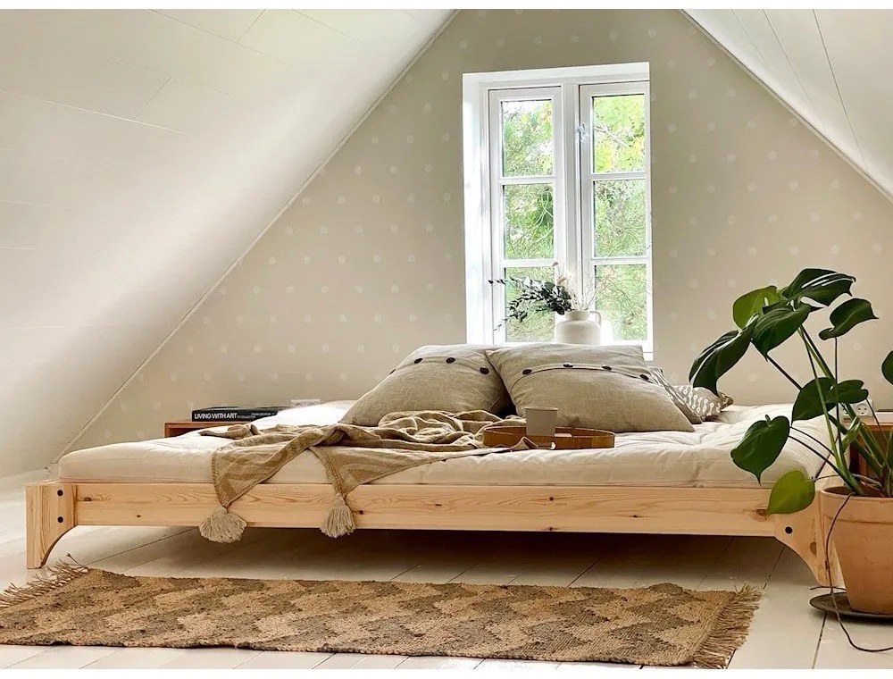 Letto matrimoniale in legno di pino con griglia 160x200 cm Elan - Karup Design