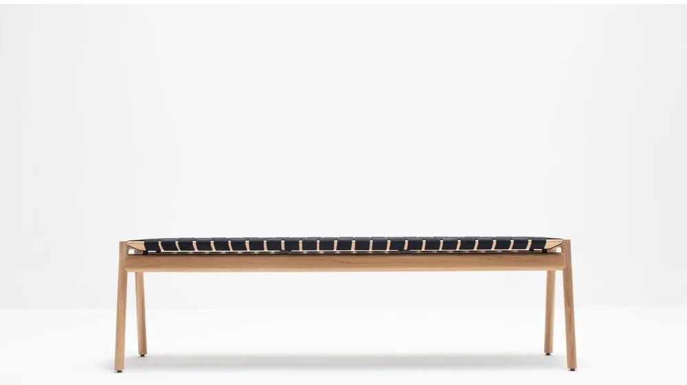 Panchina di colore nero/naturale Klupa - Gazzda