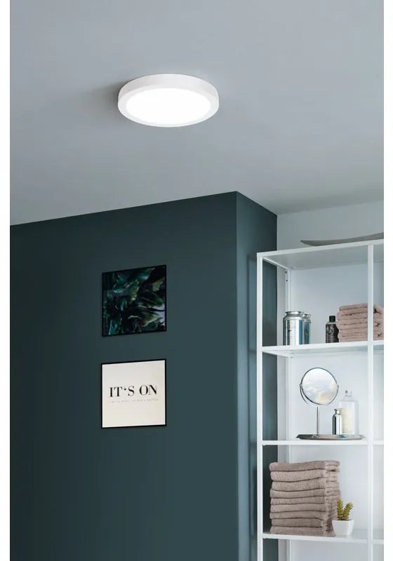 Plafoniera LED bagno e garage moderno Fueva-Z, bianco Ø 28.5 cm, luce con 3 temperature di colore dimmerabile, 2500 lumen EGLO