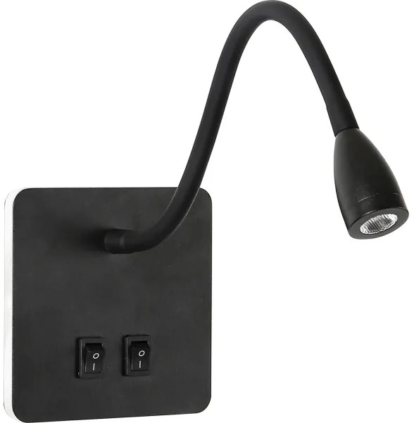 Brilagi - LED Lampada flessibile da muro MAYA Double LED/4W/230V + LED/3W nero